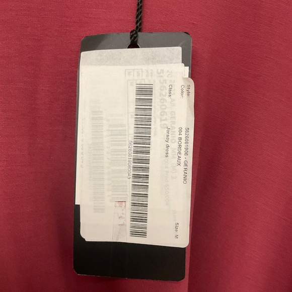 Weekend Max Mara Burgundy Jersey Tie Detail Geranio Midi Dress Size M NWT - Picture 5 of 10